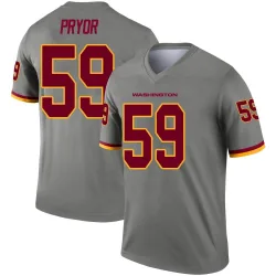 Men's Joshua Pryor Washington Commanders No.59 Legend Inverted Jersey - Gray