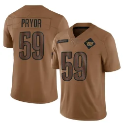 Men's Joshua Pryor Washington Commanders No.59 Limited 2023 Salute To Service Jersey - Brown