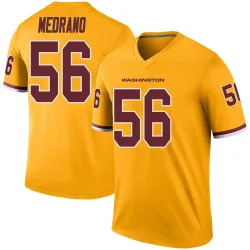 Men's Kain Medrano Washington Commanders No.56 Legend Color Rush Jersey - Gold