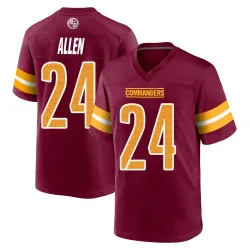 Men's Kazmeir Allen Washington Commanders No.24 Game Burgundy Jersey