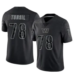 Men's Laremy Tunsil Washington Commanders No.78 Limited Reflective Jersey - Black