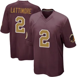 Men's Marshon Lattimore Washington Commanders No.2 Game Burgundy Alternate Jersey