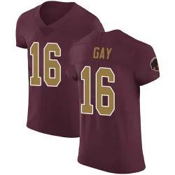 Men's Matt Gay Washington Commanders No.16 Elite Burgundy Alternate Vapor Untouchable Jersey