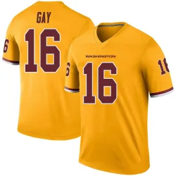 Men's Matt Gay Washington Commanders No.16 Legend Color Rush Jersey - Gold