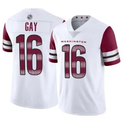 Men's Matt Gay Washington Commanders No.16 Limited Vapor Jersey - White