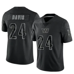 Men's Michael Davis Washington Commanders No.24 Limited Reflective Jersey - Black