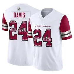 Men's Michael Davis Washington Commanders No.24 Limited Vapor F.U.S.E. Jersey - White