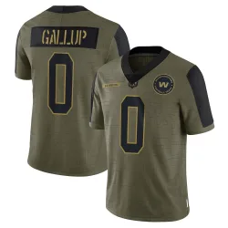 Men's Michael Gallup Washington Commanders No.0 Limited 2021 Salute To Service Jersey - Olive