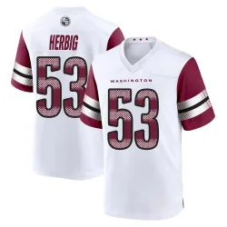 Men's Nate Herbig Washington Commanders No.53 Game Jersey - White