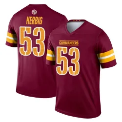 Men's Nate Herbig Washington Commanders No.53 Legend Burgundy Jersey