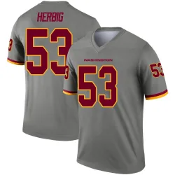 Men's Nate Herbig Washington Commanders No.53 Legend Inverted Jersey - Gray