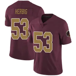 Men's Nate Herbig Washington Commanders No.53 Limited Burgundy Alternate Vapor Untouchable Jersey