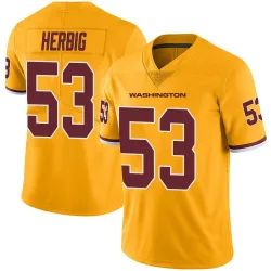 Men's Nate Herbig Washington Commanders No.53 Limited Color Rush Jersey - Gold