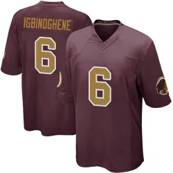 Men's Noah Igbinoghene Washington Commanders No.6 Game Burgundy Alternate Jersey