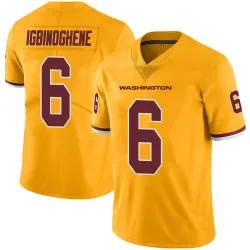 Men's Noah Igbinoghene Washington Commanders No.6 Limited Color Rush Jersey - Gold