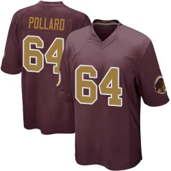 Men's Norell Pollard Washington Commanders No.64 Game Burgundy Alternate Jersey