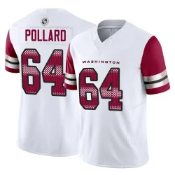 Men's Norell Pollard Washington Commanders No.64 Limited Vapor F.U.S.E. Jersey - White