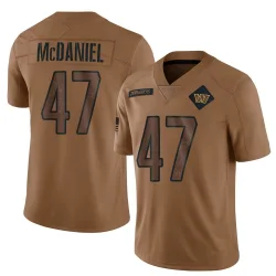 Men's Robert McDaniel Washington Commanders No.47 Limited 2023 Salute To Service Jersey - Brown
