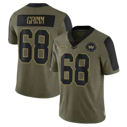 Men's Russ Grimm Washington Commanders No.68 Limited 2021 Salute To Service Jersey - Olive