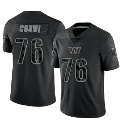 Men's Sam Cosmi Washington Commanders No.76 Limited Reflective Jersey - Black