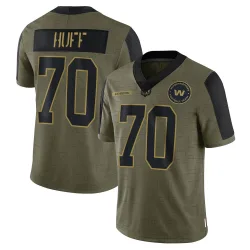 Men's Sam Huff Washington Commanders No.70 Limited 2021 Salute To Service Jersey - Olive