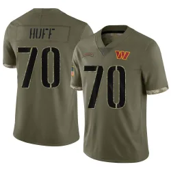 Men's Sam Huff Washington Commanders No.70 Limited 2022 Salute To Service Jersey - Olive