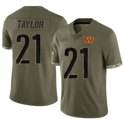 Men's Sean Taylor Washington Commanders No.21 Limited 2022 Salute To Service Jersey - Olive