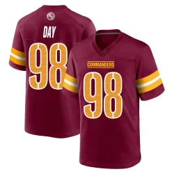 Men's Sheldon Day Washington Commanders No.98 Game Burgundy Jersey