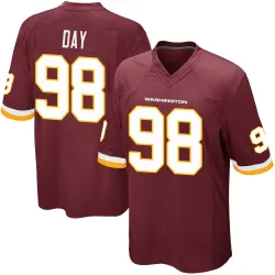 Men's Sheldon Day Washington Commanders No.98 Game Burgundy Team Color Jersey