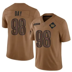 Men's Sheldon Day Washington Commanders No.98 Limited 2023 Salute To Service Jersey - Brown
