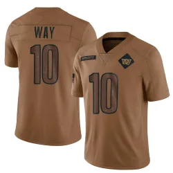 Men's Tress Way Washington Commanders No.10 Limited 2023 Salute To Service Jersey - Brown