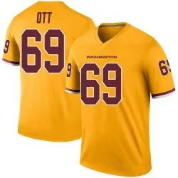 Men's Tyler Ott Washington Commanders No.69 Legend Color Rush Jersey - Gold