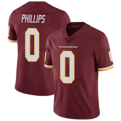 Men's Tyre Phillips Washington Commanders No.0 Limited Burgundy Team Color Vapor Untouchable Jersey