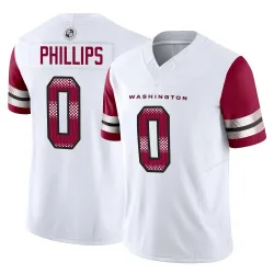 Men's Tyre Phillips Washington Commanders No.0 Limited Vapor F.U.S.E. Jersey - White