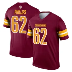 Men's Tyre Phillips Washington Commanders No.62 Legend Burgundy Jersey