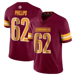 Men's Tyre Phillips Washington Commanders No.62 Limited Vapor Burgundy Jersey