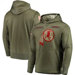 Men's Washington Commanders No. 2018 Salute to Service Sideline Therma Performance Pullover Hoodie - Olive