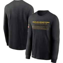 Men's Washington Commanders No. 2020 Salute to Service Sideline Performance Long Sleeve T-Shirt - Black