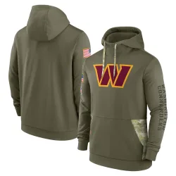Men's Washington Commanders No. 2022 Salute to Service Therma Performance Pullover Hoodie - Olive