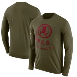 Men's Washington Commanders No. Legend 2018 Salute to Service Sideline Performance Long Sleeve T-Shirt - Olive