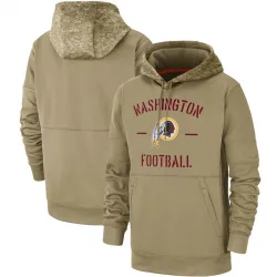 Men's Washington Commanders No. Tan 2019 Salute to Service Sideline Therma Pullover Hoodie