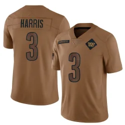 Men's Will Harris Washington Commanders No.3 Limited 2023 Salute To Service Jersey - Brown