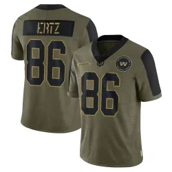Men's Zach Ertz Washington Commanders No.86 Limited 2021 Salute To Service Jersey - Olive