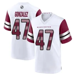 Men's Zane Gonzalez Washington Commanders No.47 Game Jersey - White