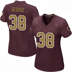 Women's Allan George Washington Commanders No.38 Game Burgundy Alternate Jersey