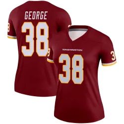 Women's Allan George Washington Commanders No.38 Legend Burgundy Jersey