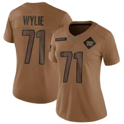 Women's Andrew Wylie Washington Commanders No.71 Limited 2023 Salute To Service Jersey - Brown