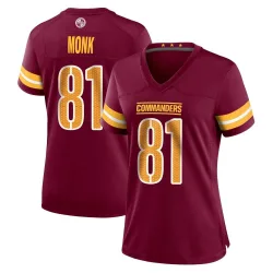 Women's Art Monk Washington Commanders No.81 Game Burgundy Jersey
