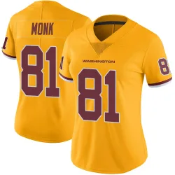 Women's Art Monk Washington Commanders No.81 Limited Color Rush Jersey - Gold