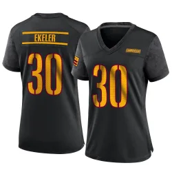 Women's Austin Ekeler Washington Commanders No.30 Game Alternate Jersey - Black
